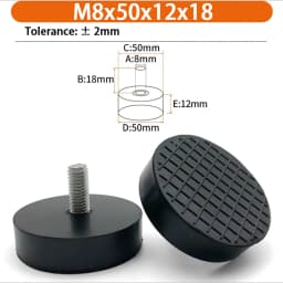 M6 M8 M10 Rubber Adjustable Feet Pad Feet Pad With Screw Table Chair Balck Leveling Foot Pad Furniture Leg Anti-shock Protection
