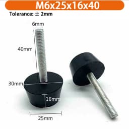 M6 M8 M10 Rubber Adjustable Feet Pad Feet Pad With Screw Table Chair Balck Leveling Foot Pad Furniture Leg Anti-shock Protection
