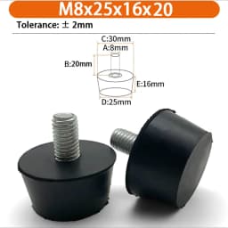 M6 M8 M10 Rubber Adjustable Feet Pad Feet Pad With Screw Table Chair Balck Leveling Foot Pad Furniture Leg Anti-shock Protection