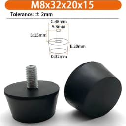 M6 M8 M10 Rubber Adjustable Feet Pad Feet Pad With Screw Table Chair Balck Leveling Foot Pad Furniture Leg Anti-shock Protection