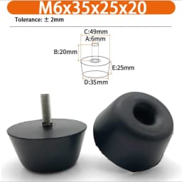 M6 M8 M10 Rubber Adjustable Feet Pad Feet Pad With Screw Table Chair Balck Leveling Foot Pad Furniture Leg Anti-shock Protection