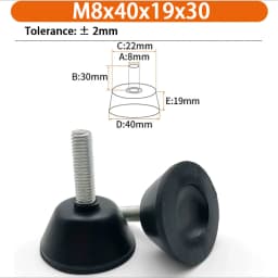 M6 M8 M10 Rubber Adjustable Feet Pad Feet Pad With Screw Table Chair Balck Leveling Foot Pad Furniture Leg Anti-shock Protection