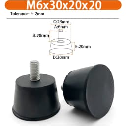 M6 M8 M10 Rubber Adjustable Feet Pad Feet Pad With Screw Table Chair Balck Leveling Foot Pad Furniture Leg Anti-shock Protection