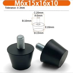 M6 M8 M10 Rubber Adjustable Feet Pad Feet Pad With Screw Table Chair Balck Leveling Foot Pad Furniture Leg Anti-shock Protection