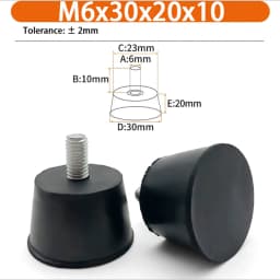 M6 M8 M10 Rubber Adjustable Feet Pad Feet Pad With Screw Table Chair Balck Leveling Foot Pad Furniture Leg Anti-shock Protection
