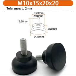 M6 M8 M10 Rubber Adjustable Feet Pad Feet Pad With Screw Table Chair Balck Leveling Foot Pad Furniture Leg Anti-shock Protection