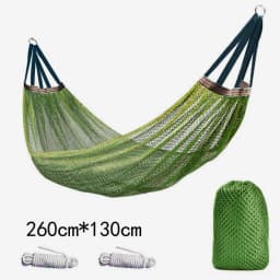 Ice Mesh Hammock with Curved Stick Anti Rollover Outdoor Swing Camping Travel Backyard Picnic Heavy Duty Portable