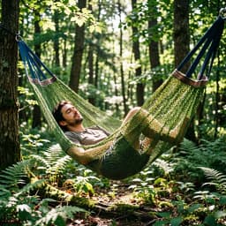 Ice Mesh Hammock with Curved Stick Anti Rollover Outdoor Swing Camping Travel Backyard Picnic Heavy Duty Portable