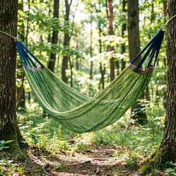 Ice Mesh Hammock with Curved Stick Anti Rollover Outdoor Swing Camping Travel Backyard Picnic Heavy Duty Portable
