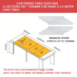 Invisible Dining Table Telescopic Guide Rail Multifunctional Aluminum Alloy Folding Bar Extension Slide Rail