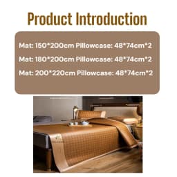 Ice Silk Summer Cooling Mat Natural Vine Foldable Double-Sided Bamboo Mat for 1.5/1.8m Bed Naked Sleeping Dormitory Home Use