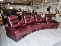 xx- Genuine Leather Sofa set With POWER RECLINING SEATS, Theater Electric Recliner Couch Nordic Seating Room Cinema Sofas^