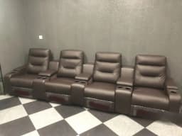 xx- Genuine Leather Sofa set With POWER RECLINING SEATS, Theater Electric Recliner Couch Nordic Seating Room Cinema Sofas^