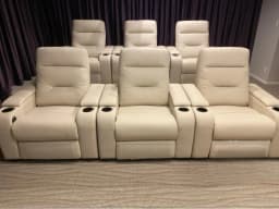 xx- Genuine Leather Sofa set With POWER RECLINING SEATS, Theater Electric Recliner Couch Nordic Seating Room Cinema Sofas^