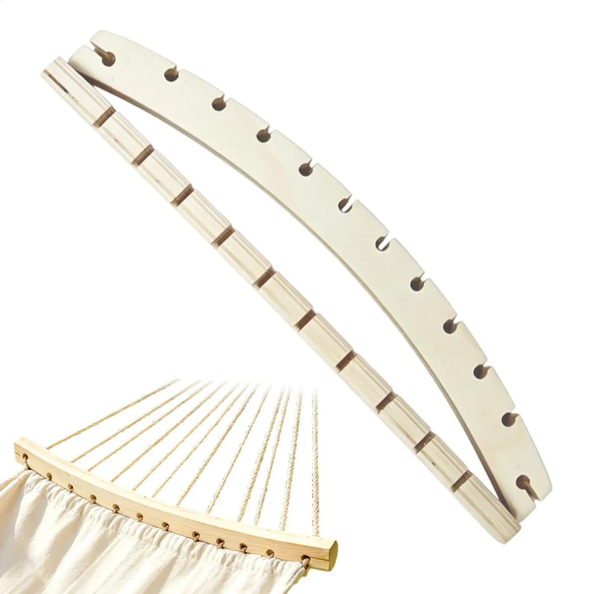 2pcs Hammock Swing Spreader Bar Wooden Detachable Portable Support Hammock Replacement Parts for Camping Backyard Patio