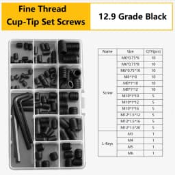 M3 M4 M5 M6 M8 304 316 Stainless Steel Hex Socket Drive Cone Dog Flat Cup Point Set Screw Assortment Kit Allen Head Grub Bolt
