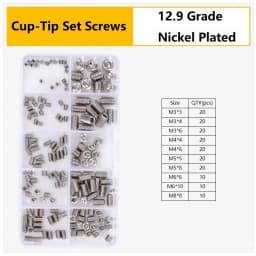 M3 M4 M5 M6 M8 304 316 Stainless Steel Hex Socket Drive Cone Dog Flat Cup Point Set Screw Assortment Kit Allen Head Grub Bolt