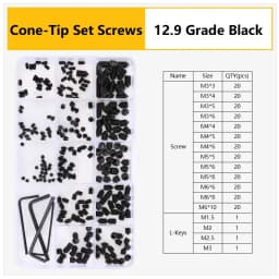 M3 M4 M5 M6 M8 304 316 Stainless Steel Hex Socket Drive Cone Dog Flat Cup Point Set Screw Assortment Kit Allen Head Grub Bolt