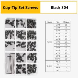 M3 M4 M5 M6 M8 304 316 Stainless Steel Hex Socket Drive Cone Dog Flat Cup Point Set Screw Assortment Kit Allen Head Grub Bolt