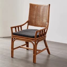 LTT Household Single Natural Rattan High Back Chair Dining Chair Round Comfortable Weaving