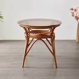 LTT Household Single Natural Rattan High Back Chair Dining Chair Round Comfortable Weaving