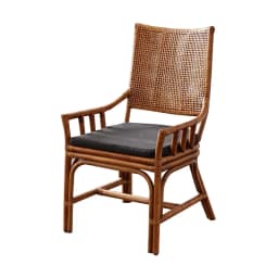LTT Household Single Natural Rattan High Back Chair Dining Chair Round Comfortable Weaving
