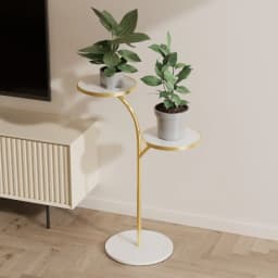 Flower Stand Living Room Floor-to-ceiling Movable Wrought Iron Light Luxury Rock Slab Succulent Green Dill Flower Stand