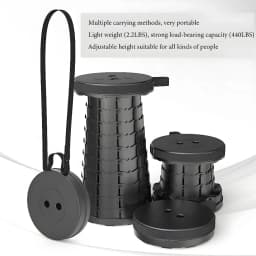 Collapsible Compact Stool Load Bearing Portable Camping Seat Ultra Light Hiking Fishing Outdoor Activities Bus Subway Commuting