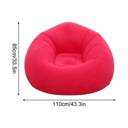 Inflatable Flocked Bean Bag Chair, Portable Air Sofa Lounge Seat for Bedroom Living Room Dorm Reading Gaming Relaxation