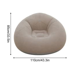 Inflatable Flocked Bean Bag Chair, Portable Air Sofa Lounge Seat for Bedroom Living Room Dorm Reading Gaming Relaxation