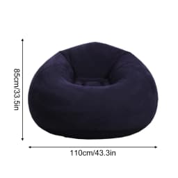 Inflatable Flocked Bean Bag Chair, Portable Air Sofa Lounge Seat for Bedroom Living Room Dorm Reading Gaming Relaxation