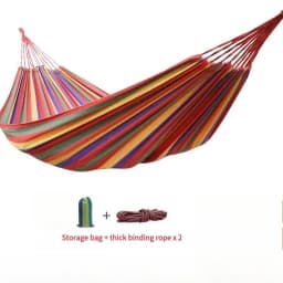 Outdoor Single Dormitory Swing Exit Wear-resistant Thick Striped Hammock Camping Picnic Fishing Travel Portable Hammock