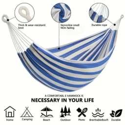 Outdoor Single Dormitory Swing Exit Wear-resistant Thick Striped Hammock Camping Picnic Fishing Travel Portable Hammock