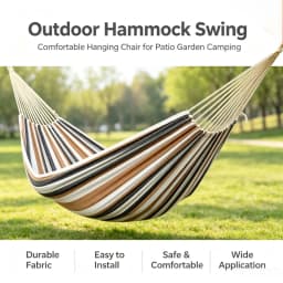 Outdoor Single Dormitory Swing Exit Wear-resistant Thick Striped Hammock Camping Picnic Fishing Travel Portable Hammock