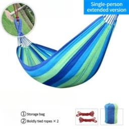 Outdoor Single Dormitory Swing Exit Wear-resistant Thick Striped Hammock Camping Picnic Fishing Travel Portable Hammock