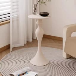 Minimally modern small apartment, bedside living room, sofa, coffee table, iron round table, ins style