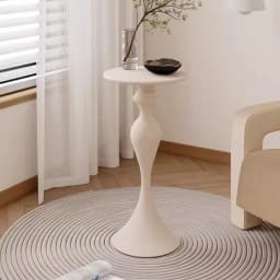 Minimally modern small apartment, bedside living room, sofa, coffee table, iron round table, ins style