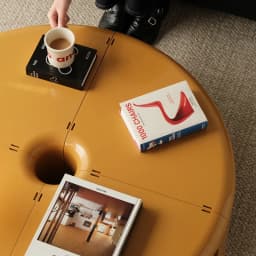 Splicable Round Plastic Coffee Table Macaron Pastel Color Detachable Low Tea Table Minimalist Living Room Center Table