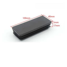 15~100mm Black Rectangular Steel Pipe Plug Plastic Furniture Leg Anti Slip Feet Protector Pad Tube Blanking End Cap Inserts Bung