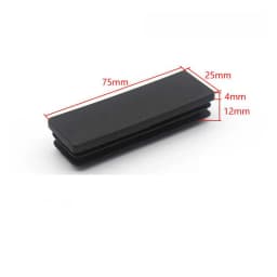 15~100mm Black Rectangular Steel Pipe Plug Plastic Furniture Leg Anti Slip Feet Protector Pad Tube Blanking End Cap Inserts Bung