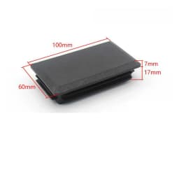 15~100mm Black Rectangular Steel Pipe Plug Plastic Furniture Leg Anti Slip Feet Protector Pad Tube Blanking End Cap Inserts Bung