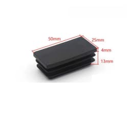 15~100mm Black Rectangular Steel Pipe Plug Plastic Furniture Leg Anti Slip Feet Protector Pad Tube Blanking End Cap Inserts Bung