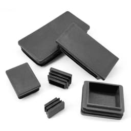 15~100mm Black Rectangular Steel Pipe Plug Plastic Furniture Leg Anti Slip Feet Protector Pad Tube Blanking End Cap Inserts Bung