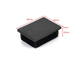 15~100mm Black Rectangular Steel Pipe Plug Plastic Furniture Leg Anti Slip Feet Protector Pad Tube Blanking End Cap Inserts Bung