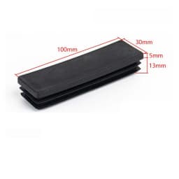 15~100mm Black Rectangular Steel Pipe Plug Plastic Furniture Leg Anti Slip Feet Protector Pad Tube Blanking End Cap Inserts Bung