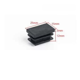 15~100mm Black Rectangular Steel Pipe Plug Plastic Furniture Leg Anti Slip Feet Protector Pad Tube Blanking End Cap Inserts Bung