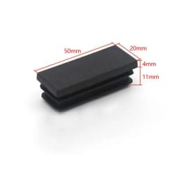 15~100mm Black Rectangular Steel Pipe Plug Plastic Furniture Leg Anti Slip Feet Protector Pad Tube Blanking End Cap Inserts Bung