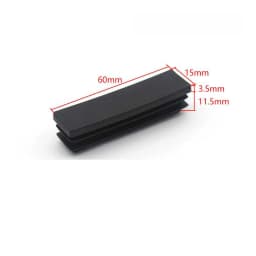 15~100mm Black Rectangular Steel Pipe Plug Plastic Furniture Leg Anti Slip Feet Protector Pad Tube Blanking End Cap Inserts Bung