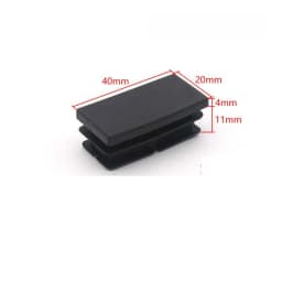15~100mm Black Rectangular Steel Pipe Plug Plastic Furniture Leg Anti Slip Feet Protector Pad Tube Blanking End Cap Inserts Bung