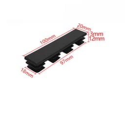 15~100mm Black Rectangular Steel Pipe Plug Plastic Furniture Leg Anti Slip Feet Protector Pad Tube Blanking End Cap Inserts Bung